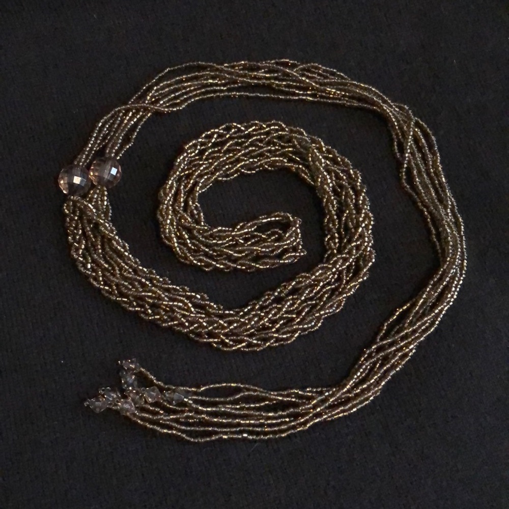 Beaded rope tie necklace